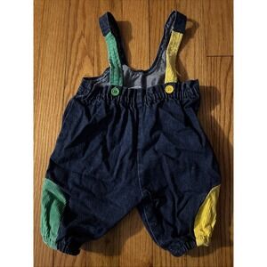 VTG 80-90's Color Block Overalls One Piece‎ Baby Boys SZ 0-6 Mths 100% Cotton
